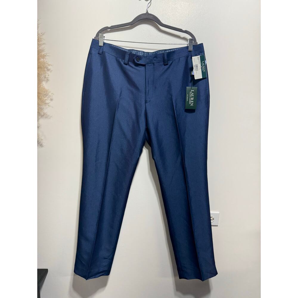 Lauren Ralph Lauren Mens Classic-Fit Flat Front Dress Pants Emory Navy 38x30 NWT - Picture 2 of 5